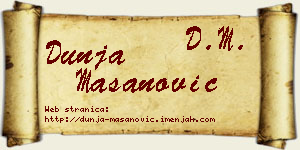 Dunja Mašanović vizit kartica